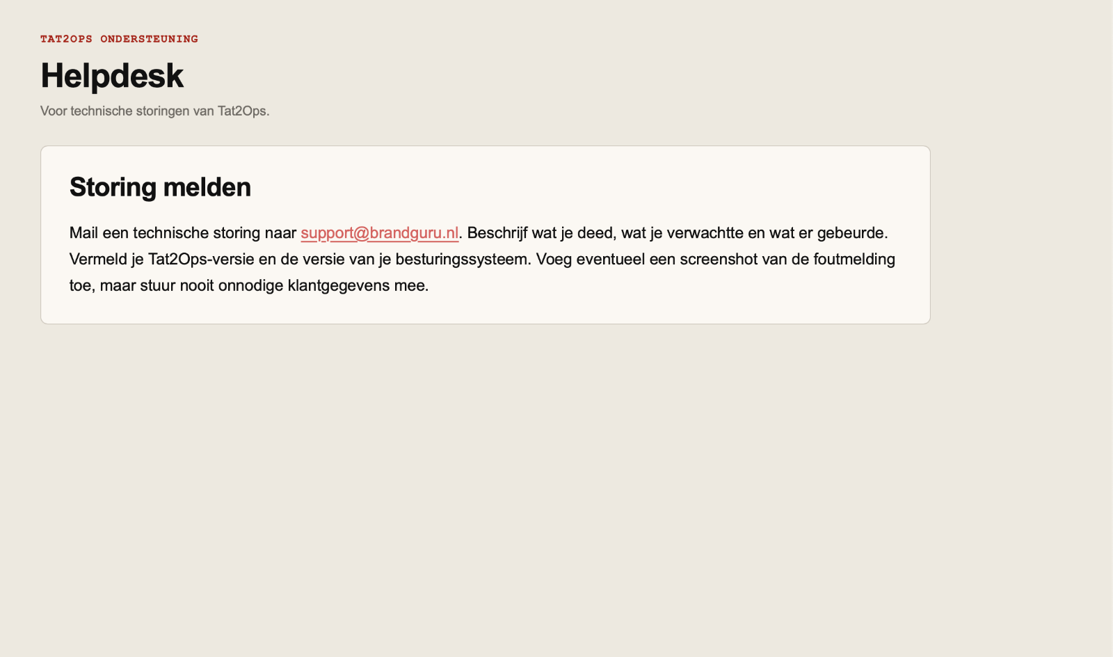 Technische hulp in TAT2OPS